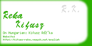 reka kifusz business card